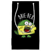 Brie-rex Funny Cheese TRex Pun Dark BG Klein Cadeauzakje (Voorkant)