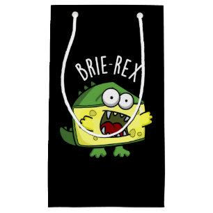 Brie-rex Funny Cheese TRex Pun Dark BG Klein Cadeauzakje