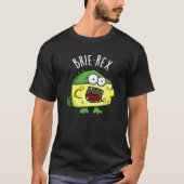 Brie-rex Funny Cheese TRex Pun Dark BG T-shirt (Voorkant)