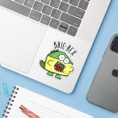 Brie-rex Funny Cheese TRex Pun Sticker (Laptop met iPhone)