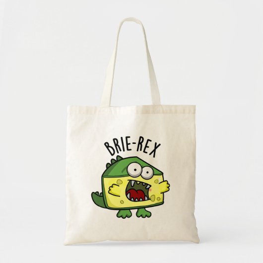Brie-rex Funny Cheese TRex Pun Tote Bag (Voorkant)