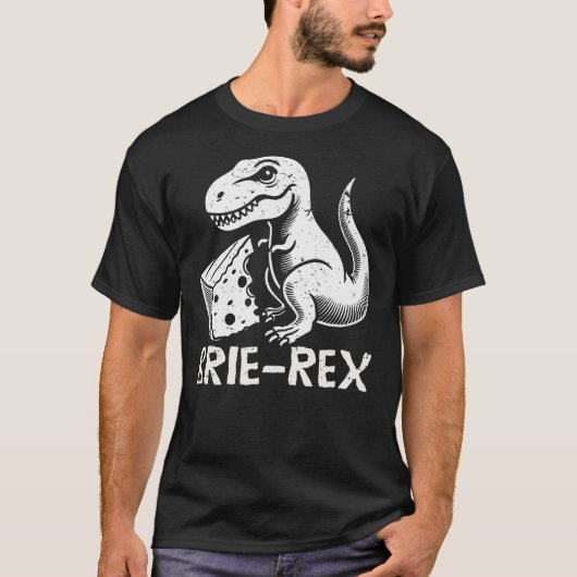 Brie-rex funny dinosaur with brie cheese tyrannosa t-shirt (Voorkant)