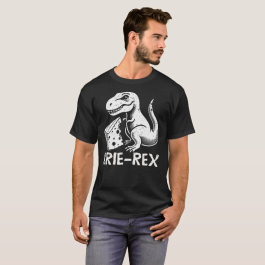Brie-rex funny dinosaur with brie cheese tyrannosa t-shirt (Voorkant volledig)