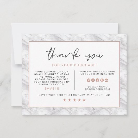 BRIE Roos Gold Lips en marmer Business Hartelijk d Kaart (Voorkant)