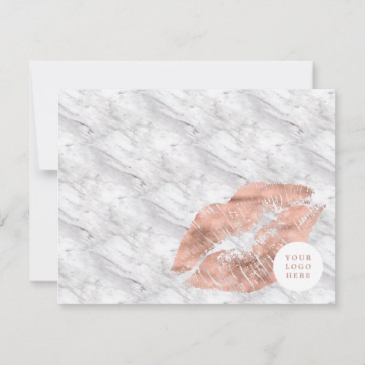 BRIE Roos Gold Lips en marmer Business Hartelijk d Kaart (Achterkant)