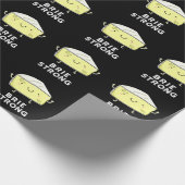 Brie Sterke Funny Positive Cheese Pun Dark BG Cadeaupapier (Hoek)
