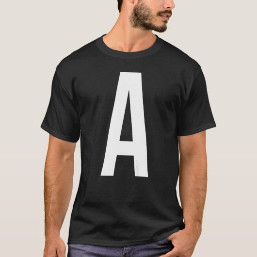 BRIEF A ALPHABET MONOGRAM INITIAAL T-SHIRT (Voorkant)