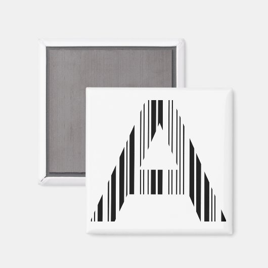 BRIEF A BAR CODE Eerste Initiaal Barcode Patroon Magneet (Voorkant / Achterkant)