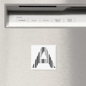 BRIEF A BAR CODE Eerste Initiaal Barcode Patroon Magneet (Insitu (Vaatwasser))