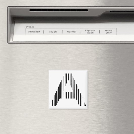 BRIEF A BAR CODE Eerste Initiaal Barcode Patroon Magneet (Insitu (Vaatwasser))