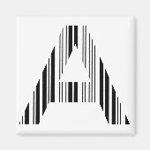 BRIEF A BAR CODE Eerste Initiaal Barcode Patroon Magneet (Voorkant)