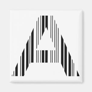 BRIEF A BAR CODE Eerste Initiaal Barcode Patroon Magneet