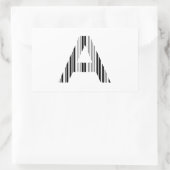 BRIEF A BAR CODE Eerste Initiaal Barcode Patroon Rechthoekige Sticker (Tas)