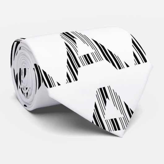 BRIEF A BAR CODE Eerste Initiaal Barcode Patroon Stropdas (Opgerold)