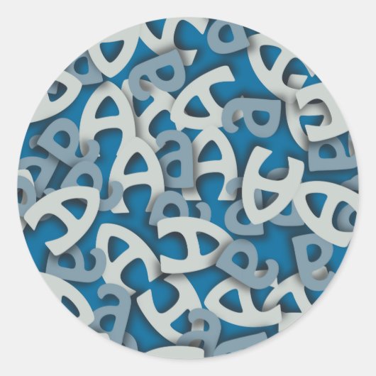 Brief A Blauw Ronde Sticker (Voorkant)