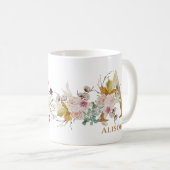 Brief A - Gold Floral Name een vriend van een coll Koffiemok (Voorkant rechts)