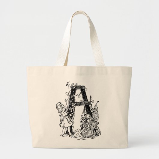 Brief A in de tuin - Bag Grote Tote Bag (Voorkant)