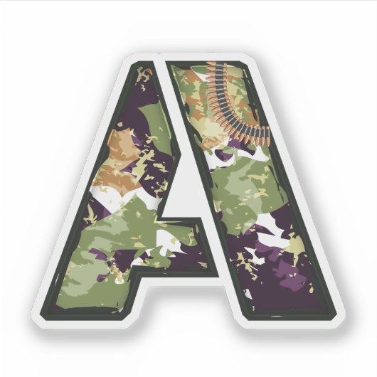 Brief A met militaire camouflage Textuur Sticker (Voorkant)