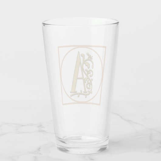 BRIEF A MONOGRAM Beauely Weddenschap New Home Gift Glas (Achterkant)