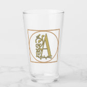 BRIEF A MONOGRAM Beauely Weddenschap New Home Gift Glas (Voorkant)