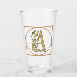 BRIEF A MONOGRAM Beauely Weddenschap New Home Gift Glas