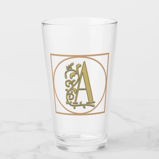 BRIEF A MONOGRAM Beauely Weddenschap New Home Gift Glas (Voorkant)