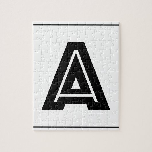 Brief A Monogram | Eenvoudig, modern, minimaal Legpuzzel (Verticaal)