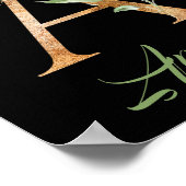 Brief A monogram groene eucalyptusgoud zwart zwart Poster (Hoek)