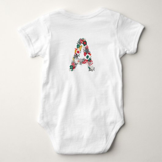 Brief A | Monogram I voor flessenbriefjes Romper (Achterkant)