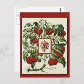 Brief A Monogram over  kunstkaarten voor tomaten Briefkaart (Voorkant / Achterkant)