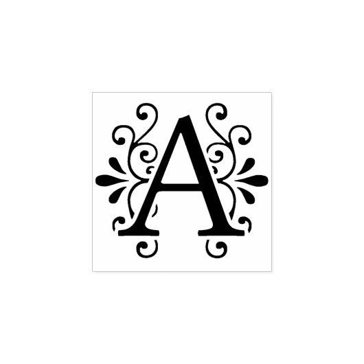 Brief A Monogram Rubberstempel (Afrduk)