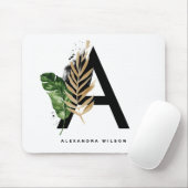 Brief A Monogram | Tropisch monogram goudolie Muismat (Met muis)