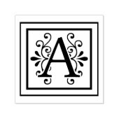 Brief A Monogram Zelfinktende Stempel (Design)