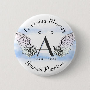 Brief A   Naam toevoegen   Memorial Ronde Button 5,7 Cm