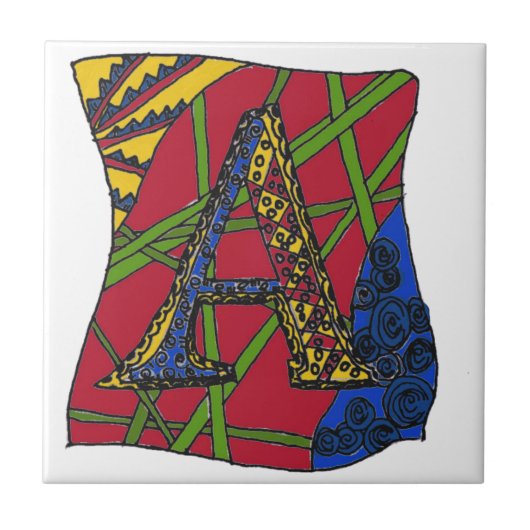 Brief "A" Tegeltje (Voorkant)