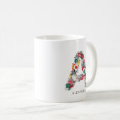 Brief A | Whimsical Floral Letter Monogram I Mok (Voorkant rechts)