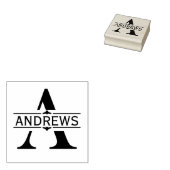 Brief A | Zwart siersplit monogram Rubberstempel (Gestempeld)