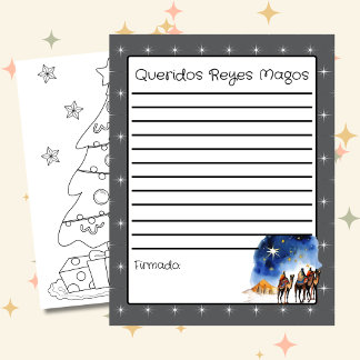 Brief aan de Drie Wijze Mannen Grijs + Kleurplaat