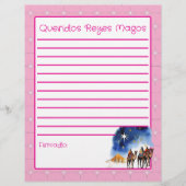 Brief aan de Drie Wijze Mannen Roze kleurplaat (Voorkant)