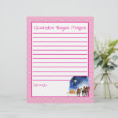 Brief aan de Drie Wijze Mannen Roze kleurplaat (Staand voorkant)