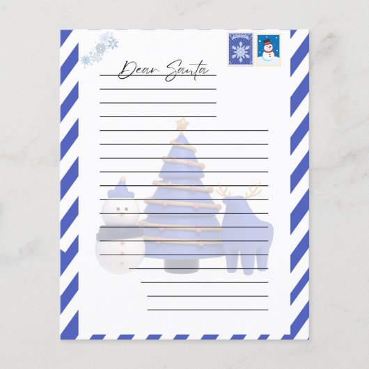 Brief aan de Kerstman Blauwe Kerstboom (Voorkant)