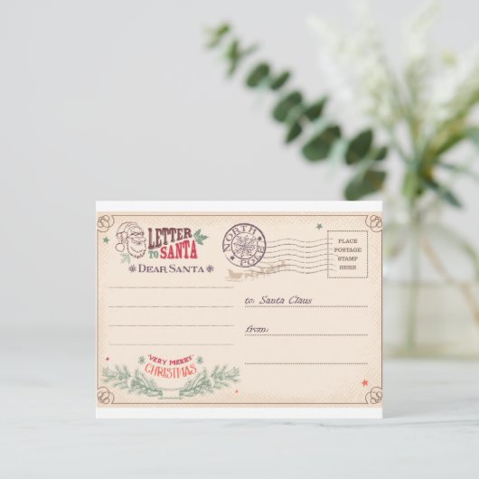 Brief aan de Kerstman Briefkaart (Staand voorkant)