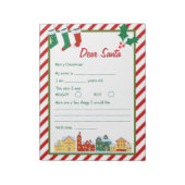 Brief aan de Kerstman - Candy Cane-dorp Notitieblok (Linkerzijde)