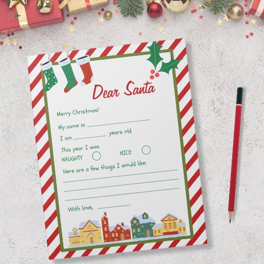 Brief aan de Kerstman - Candy Cane-dorp Notitieblok
