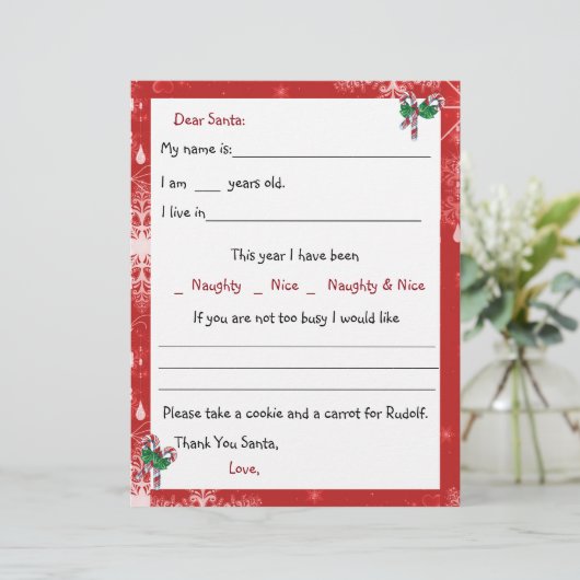 Brief aan de Kerstman, Kandijstokken en Sneeuwvlok (Staand voorkant)