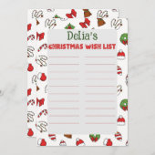 Brief aan de Kerstman met kindernaam Kaart (Voorkant / Achterkant)