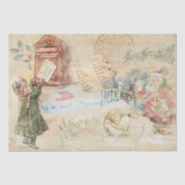 "Brief aan de Kerstman" Vintage Kerstmis Tissuepapier