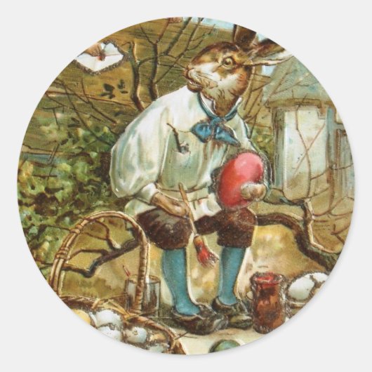 Brief aan de paashaas ronde sticker (Voorkant)