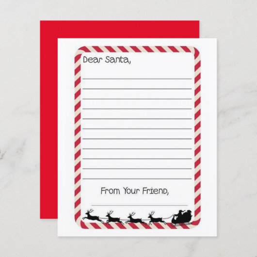 Brief aan de Santa (Voorkant / Achterkant)