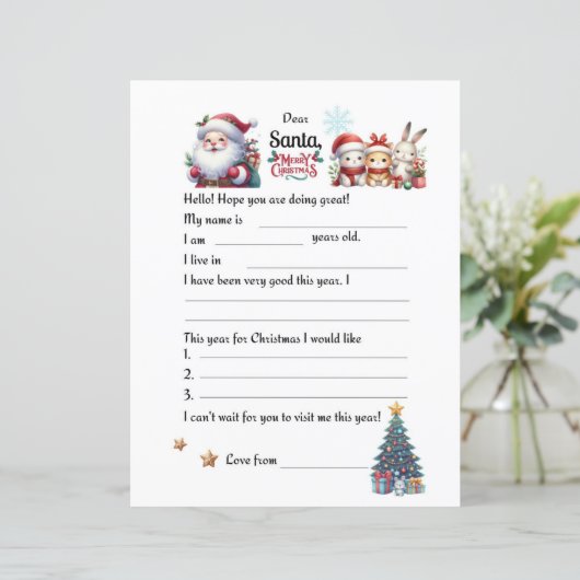 Brief aan de Santa (Staand voorkant)